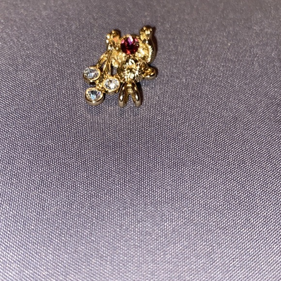 Vintage February Birthstone Teddybear with Balloons Pendant Costume Jewelry - Picture 10 of 13